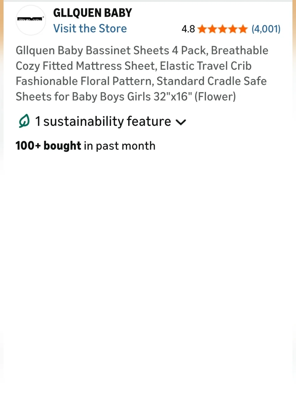 Gilquen Baby Floral Bassinet Sheet Set - Pink & White